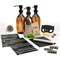 ECO Amenities 3 Pack Amber Glass Soap Dispenser Pump, 16.9 fl oz. (500mL), Modern Vintage Bottles for Bathroom & Kitchen, Ideally Used at Home, Hotel, Gym, Motel, Short Term AirBnb Rental, and VRBO